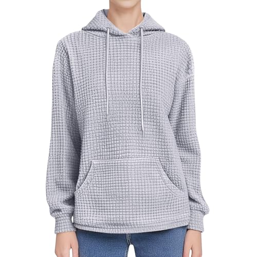 Sweat à capuche femme tricot gaufre doux et mignon pour un look cocooning