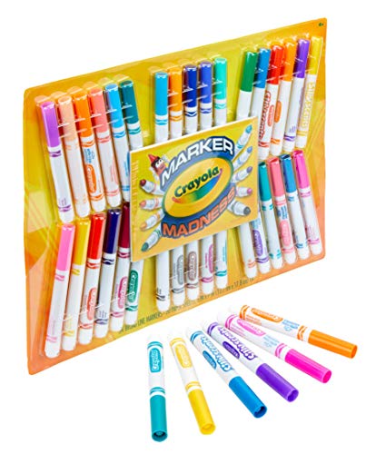 Crayola Marker Madness, 34 Broad Line Markers, Scented & Neon, Art Set for Kids, Gift