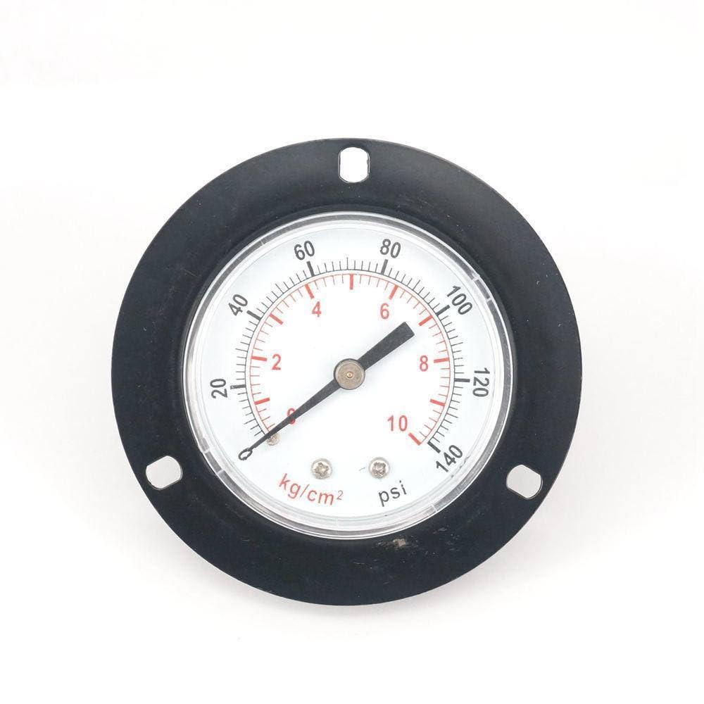 Black 0-140 PSI Air Pressure Gauge 50mm Face Axial Mount with Edge G1/4" Pneumatic Parts