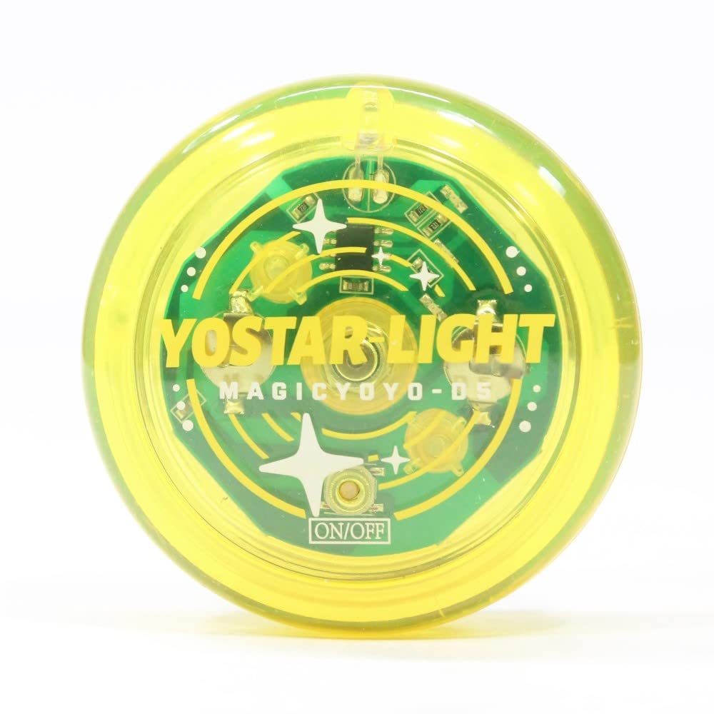 MAGICYOYOD5 YoStar-Light Yo-Yo - Looping LED Light Up YoYo (Translucent Yellow with Clear Caps)
