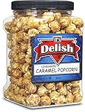 It's Delish Gourmet Cinnamon Caramel Popcorn by Its Delish, 16 OZ Jumbo Container – Caramel Corn Air Popped Sweet & Crunchy Glazed Carmel Corn Snack - Gluten Free, Vegan, Kosher, 1 Count