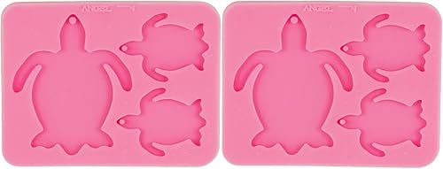 Miniatura 3 de AMZTOART Molde de llavero de familia de tortugas brillantes, moldes de resina para manualidades, manualidades con epoxi