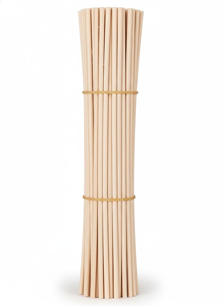McMus Natural White Reed Sticks for Diffuser – 7.5 Inch Rattan Aroma Diffuser Sticks for Home Fragrance, Ideal for Bedroom, Living Room, Guest Room – Elegant Room Decor (Pack of 60 Stick)