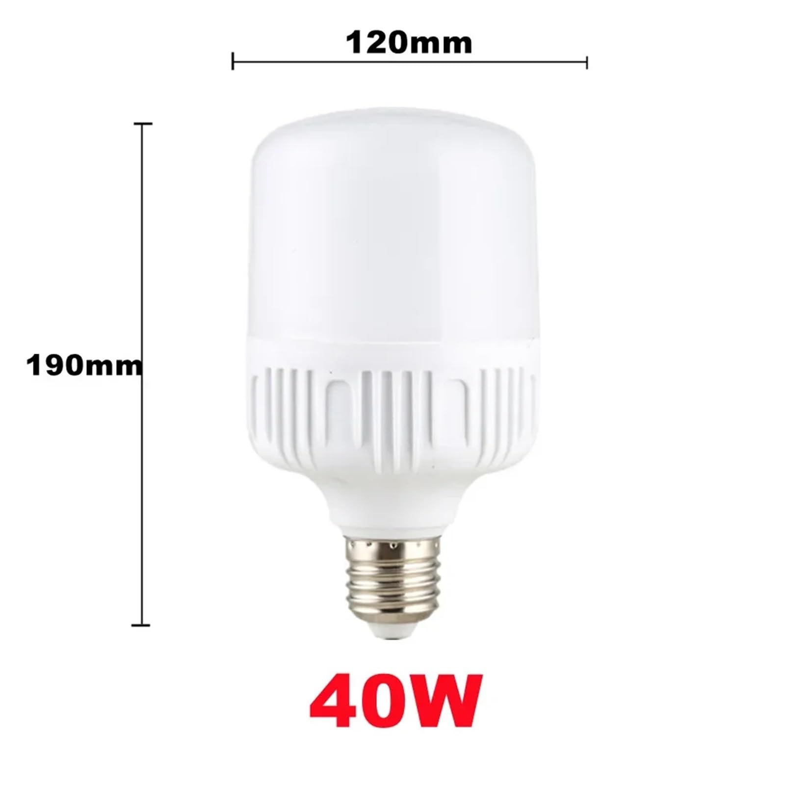 Genérico Bombilla LED E27 de 100 W con Rosca de 220 V, luz Blanca, protección Ocular, sin Parpadeo (40 W).