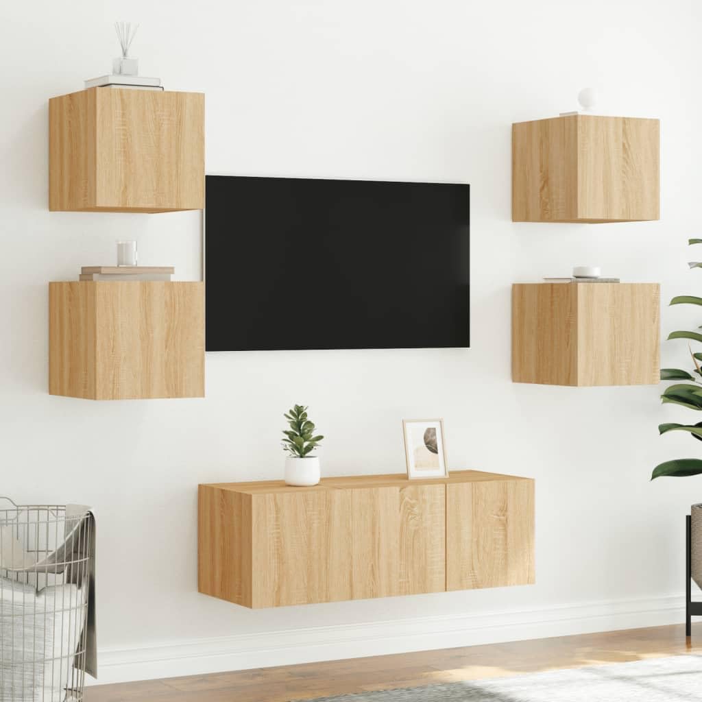 ShGaxin Meble do telewizora ściany światła 2 szt. Dąb Sonoma 30,5x35x30 cm, stół telewizyjny, szafka telewizyjna, szafka telewizyjna, stół telewizyjny, meble do salonu, stół do salonu TV - 837223