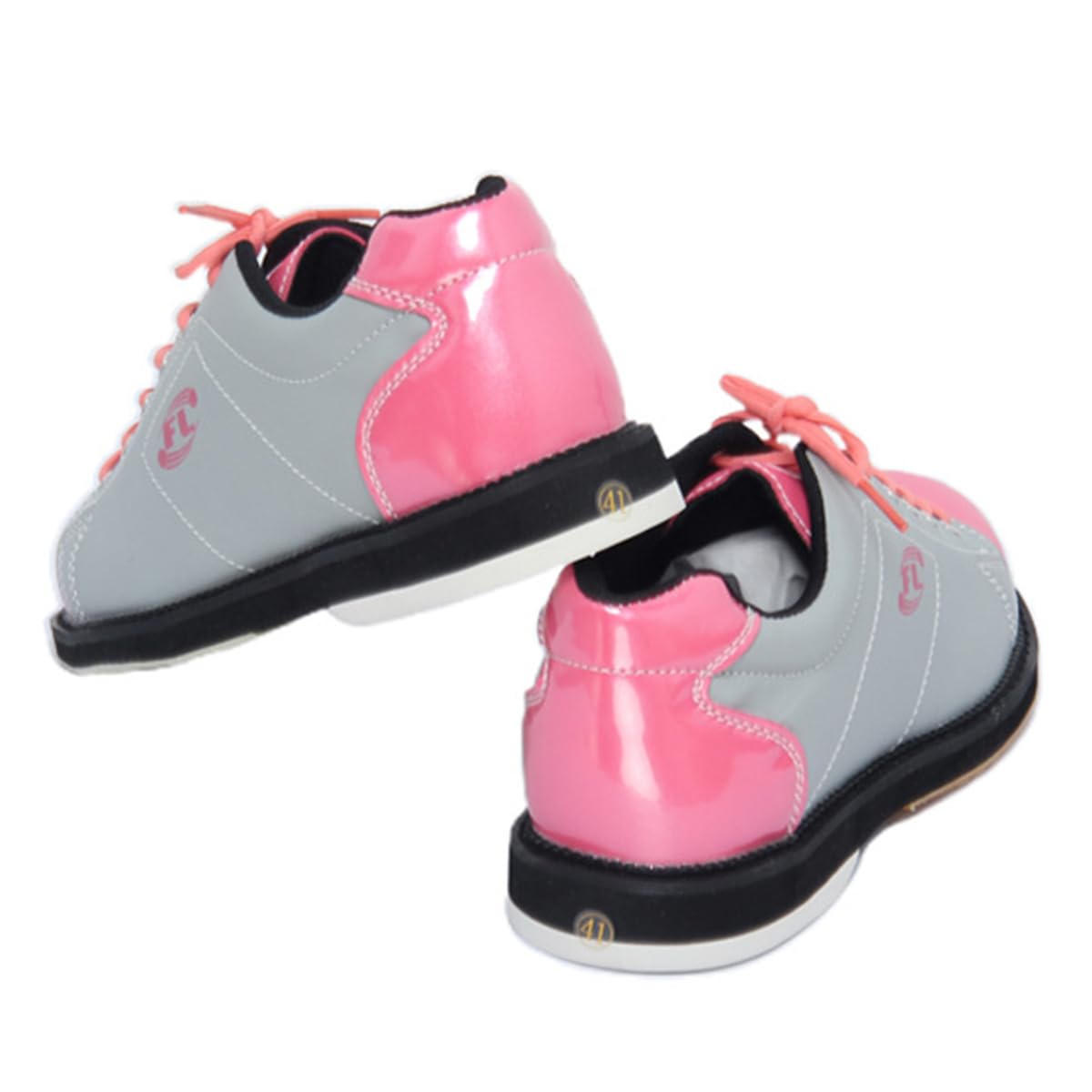 Damen Bowlingschuhe Leder Leicht Atmungsaktiver Bowlingschuhe Schnürung Bequeme Verschleißfeste Dämpfung