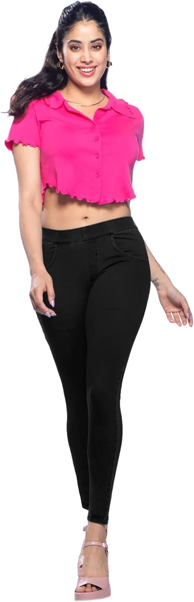 LyraWomen's Solid Mid Rise | Rich Cotton Knitted Fabric | Regular Length | Pack of 1