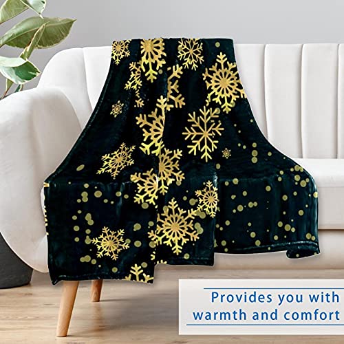 Couverture de Noël flocon doré le cadeau chaud et doux idéal pour équiper lit et canapé - 7