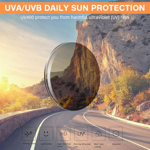 Image of PROBEROS Riding Glasses for Men Fashion HD Polarized Tinted with Case, Eyeglass Strap, Wipe Cloth, Storage Bag