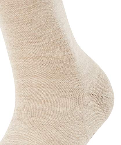 Falke Women's Softmerino Socks, Merino Wool Cotton, Crew Length, Classic Thin Trouser Socks, Trendy Work Clothing, Beige (Linn Melange 4549), 9.5-10.5, 1 Pair #TOP4