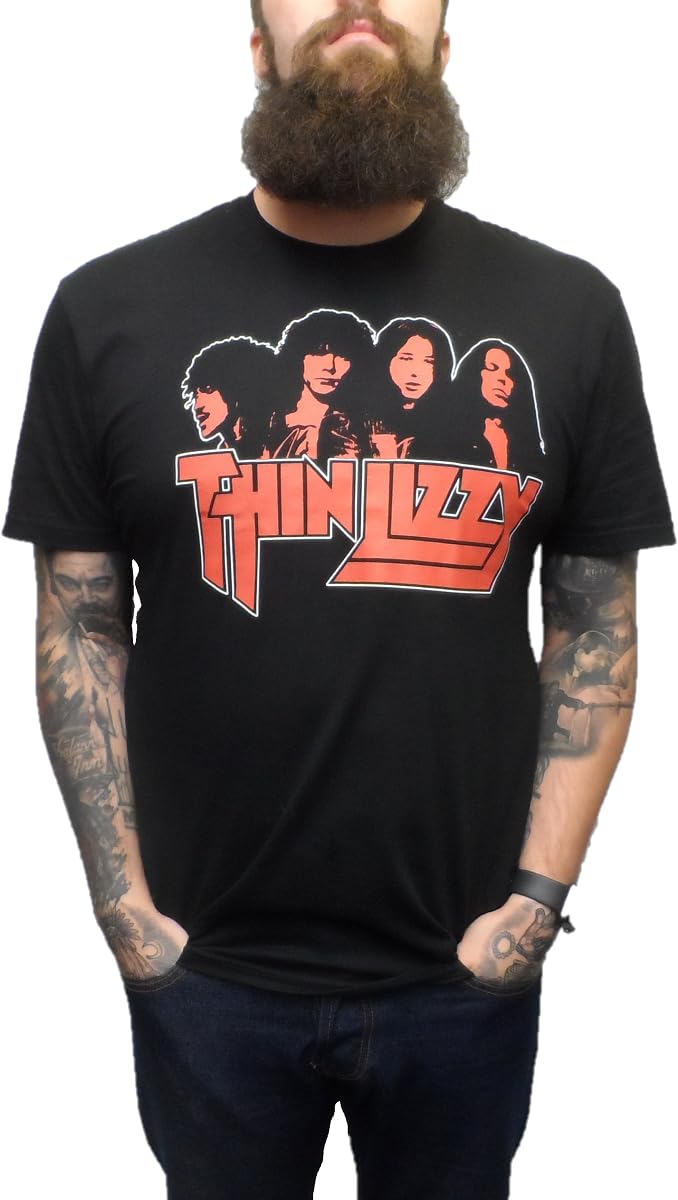 Mazeys Mens Thin Lizzy Officially Licensed T Shirt Band Shot Size XL