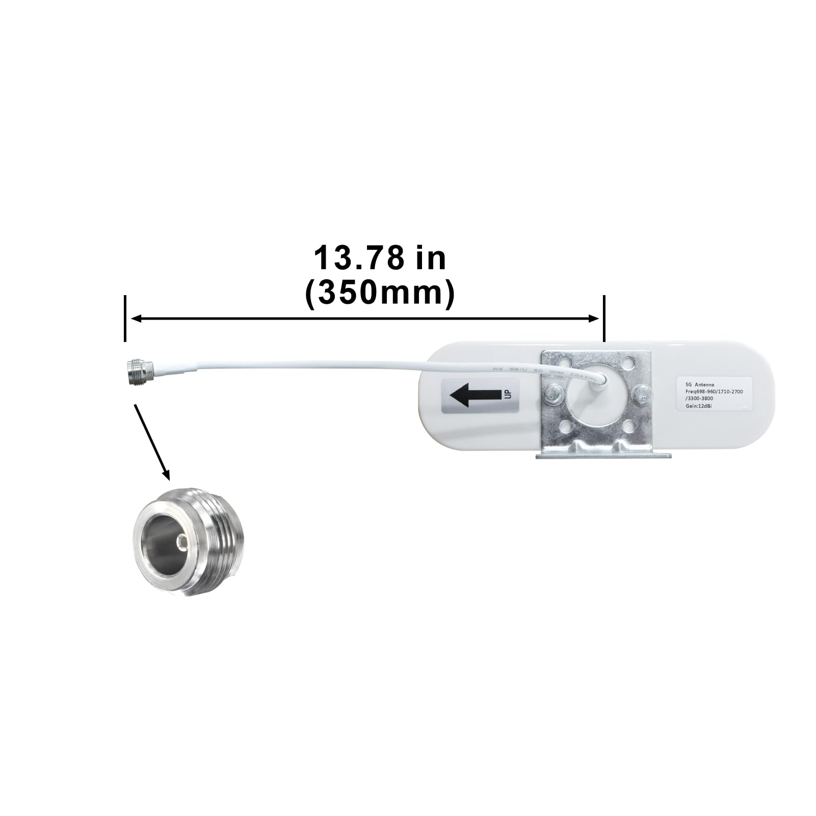 12DBi Yagi Antenna Direzionale 4G/5G/LTE WiFi Antenna Esterna 698-3800MHz Antenna ad alto guadagno a banda larga N Connettore femmina Supporto fisso universale Esterno per Boost del segnale