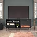 Ameriwood Home Owen Fireplace Stand for TVs up to 65", Black