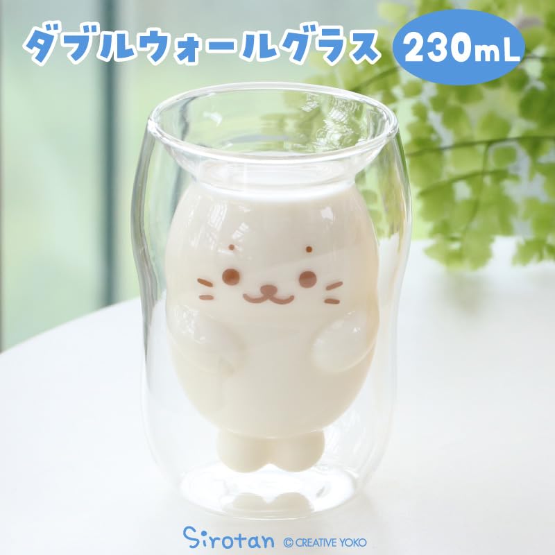 しろたんです。② Amazon | しろたん ダブル ウォール グラス [しろたん] 耐熱 グラス 2