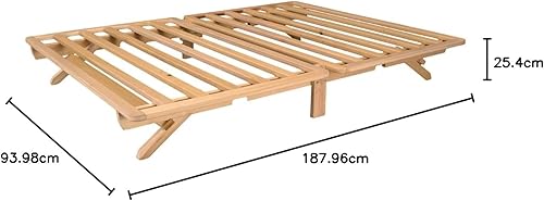 Miniatura 7 de Cama plegable con plataforma, Madera, Álamo natural.