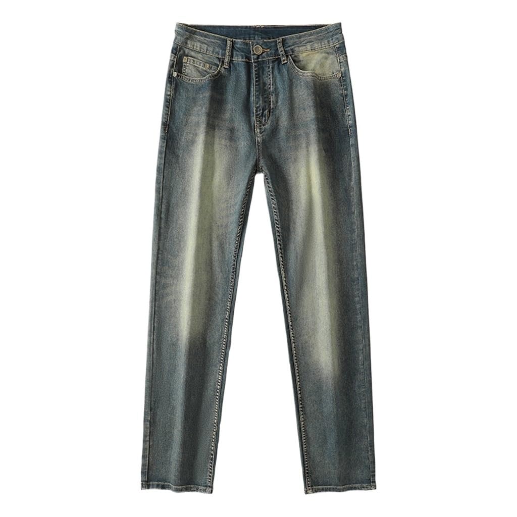 Youth Slim Straight Jeans Fashion Fit Cotton Stretch Nostalgic Denim