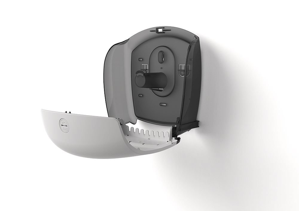 Katrin 90083 - Dispensador Gigante para rollos de papel higiénico, tamaño grande, color blanco