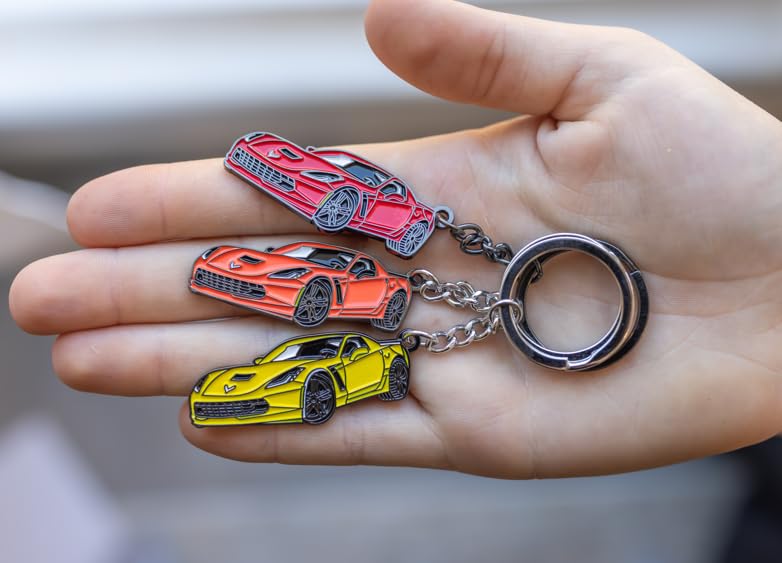 Image of C7 Corvette, Sweet Corvette key chain, C7 Vette accessories, Vette keychain, Metal Material, Corvette gifts