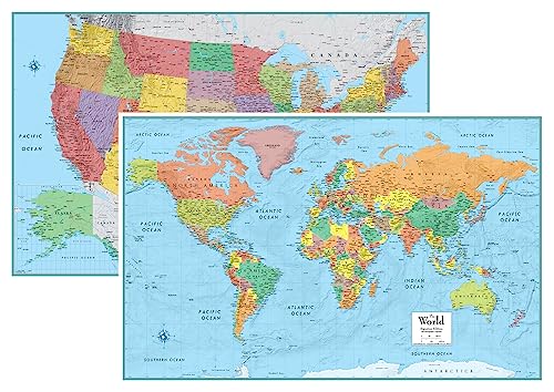 世界地図 Amazon | Rand McNally アメリカ合衆国地図/世界地図セット クラシック