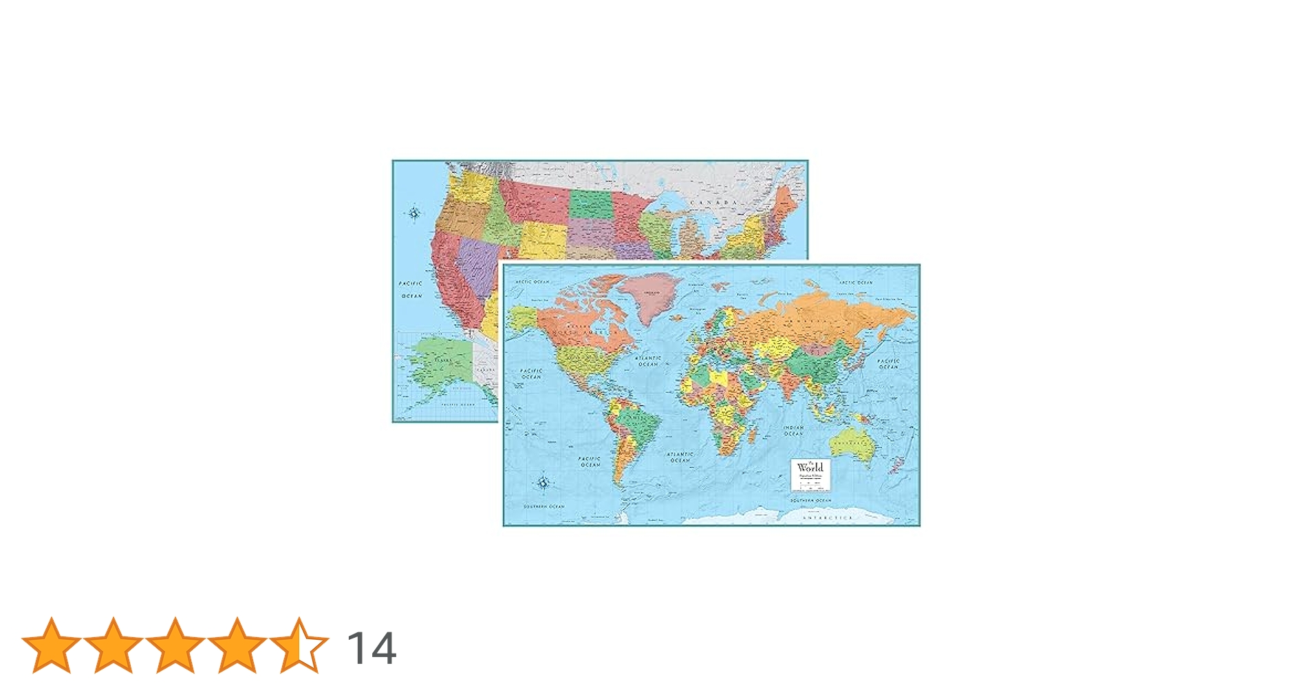 Amazon | Rand McNally アメリカ合衆国地図/世界地図セット
