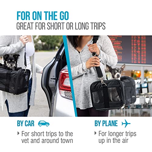 Sherpa Original Deluxe Transportbox für Haustiere, von Fluggesellschaften zugelassen und garantiert an Bord, Anthrazit, Größe S