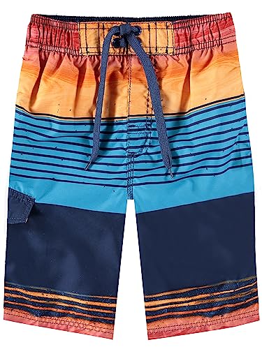 Image of Kanu Surf Boys' Toddler Troy Stripe Swim Trunks