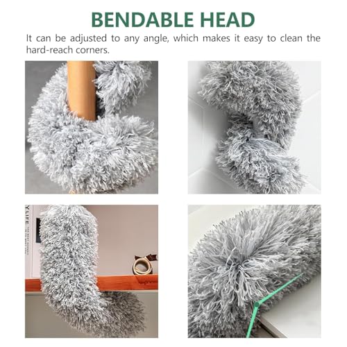 Image of 2025 Launched Microfiber Feather Ceiling Duster for Dust Cleaning with extendable Pole 100 Inch with Anti Scratch Bendable Washable Duster with High Cobweb Stick for High Ceiling Fans,Furniture