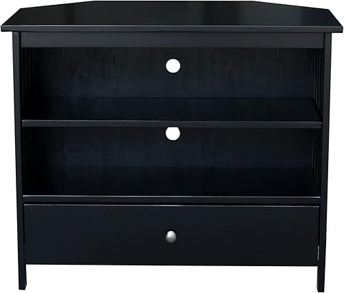 Miniatura 43 de IC International Concepts, Mission Corner Enteinment / Soporte de TV, madera auténtica maciza, madera de parawood resistente, 35 x 24 x 29, montaje