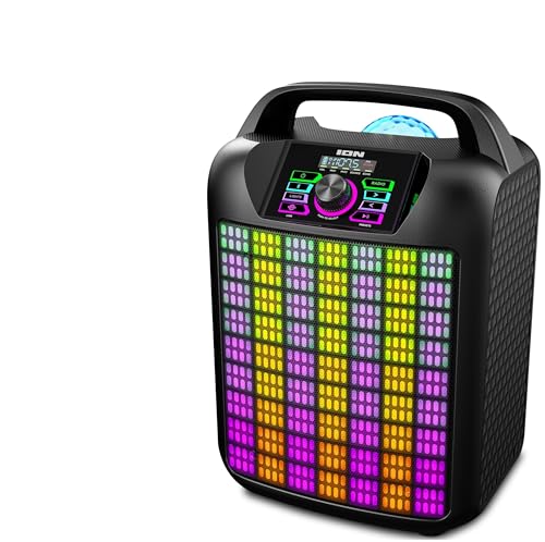 Google ION Party Rocker Max Mk2 Portable Bluetooth Karaoke Party Speaker with Microphone and Party Lights (Renewed)