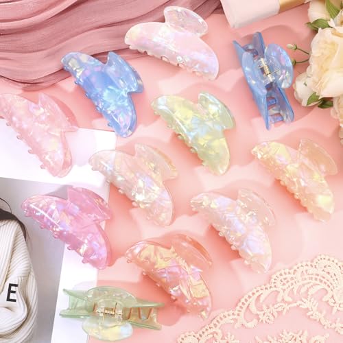 8 Piezas Grandes Pinzas Acrílicas para Cabello miniatura 3