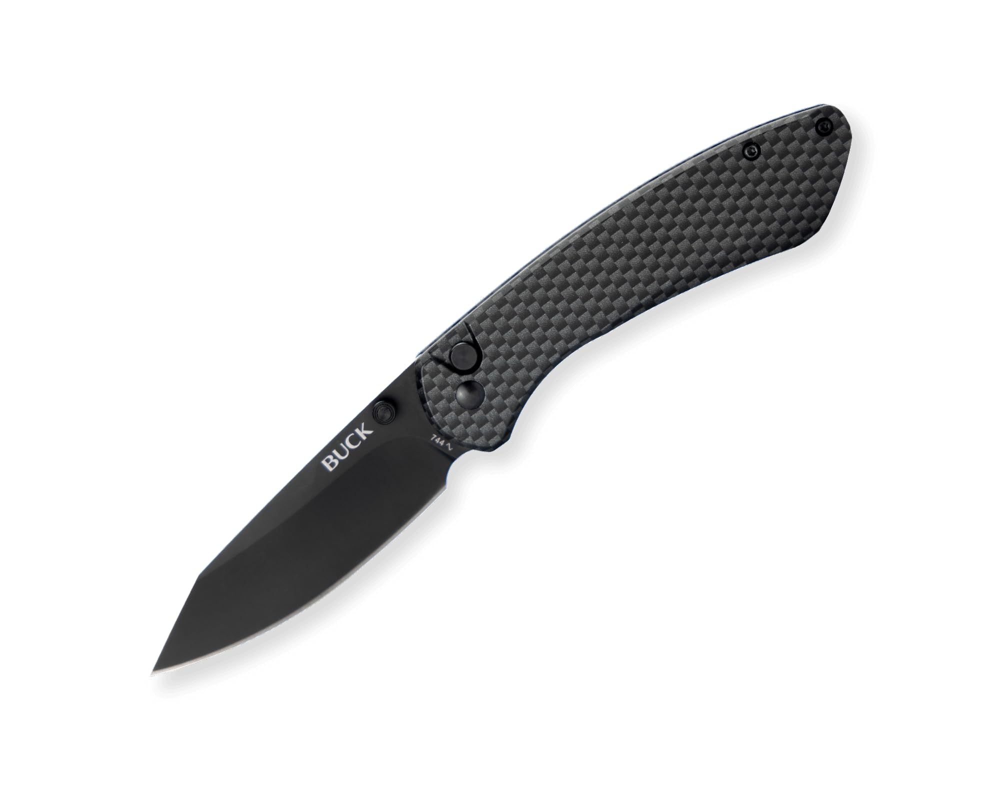 BuckKnives 744 Sovereign Button Lock Pocket Knife, Carbon Fiber