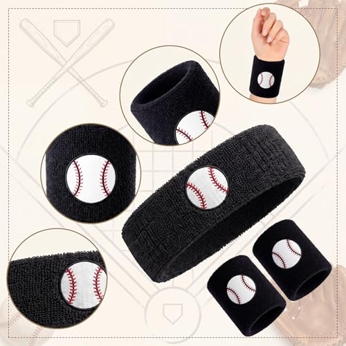 Image of Civaner 12 Pcs 80 90s Neon Sweatbands Soccer Baseball Headbands Wristband Set for Men Women Party Cotton Headbands Terry Cloth Athletic Sweat Bands for Tennis Football Gym Outdoor