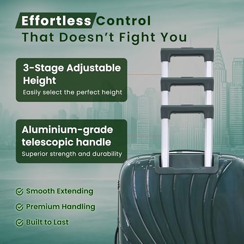 Image of AMERICAN TRAVELLER New York Trolley Bag | Durable Hard Shell | Durable Hard Shell , TSA Type Lock , Spinner Trolley Luggage, 360 Disc Spinner Wheels