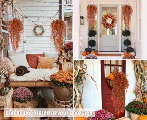RECUTMS Fall Artificial Hanging Plants Fake Fall Flowers Faux Autumn Vines by RECUTMS - Used condition - Image 6