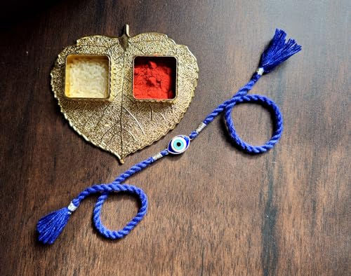 Image of ROOVI Pure 925 Sterling Silver Rakhi for Bhai with Roli Chawal | Chandi Ki Rakhi Original | Krishna Morpankh, Trishul, Ganesh, Ram, Om, Evil Eye, Infinity Rakhi for Brother With Certificate