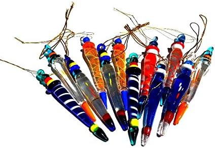 Glass Icicle Ornaments, Multicolored, 12 Count, by Homeneeds iNC