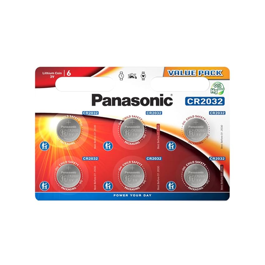 Immagine del prodotto Panasonic CR2032, Pile al Litio, 3 V, Conf. 6 Pezzi