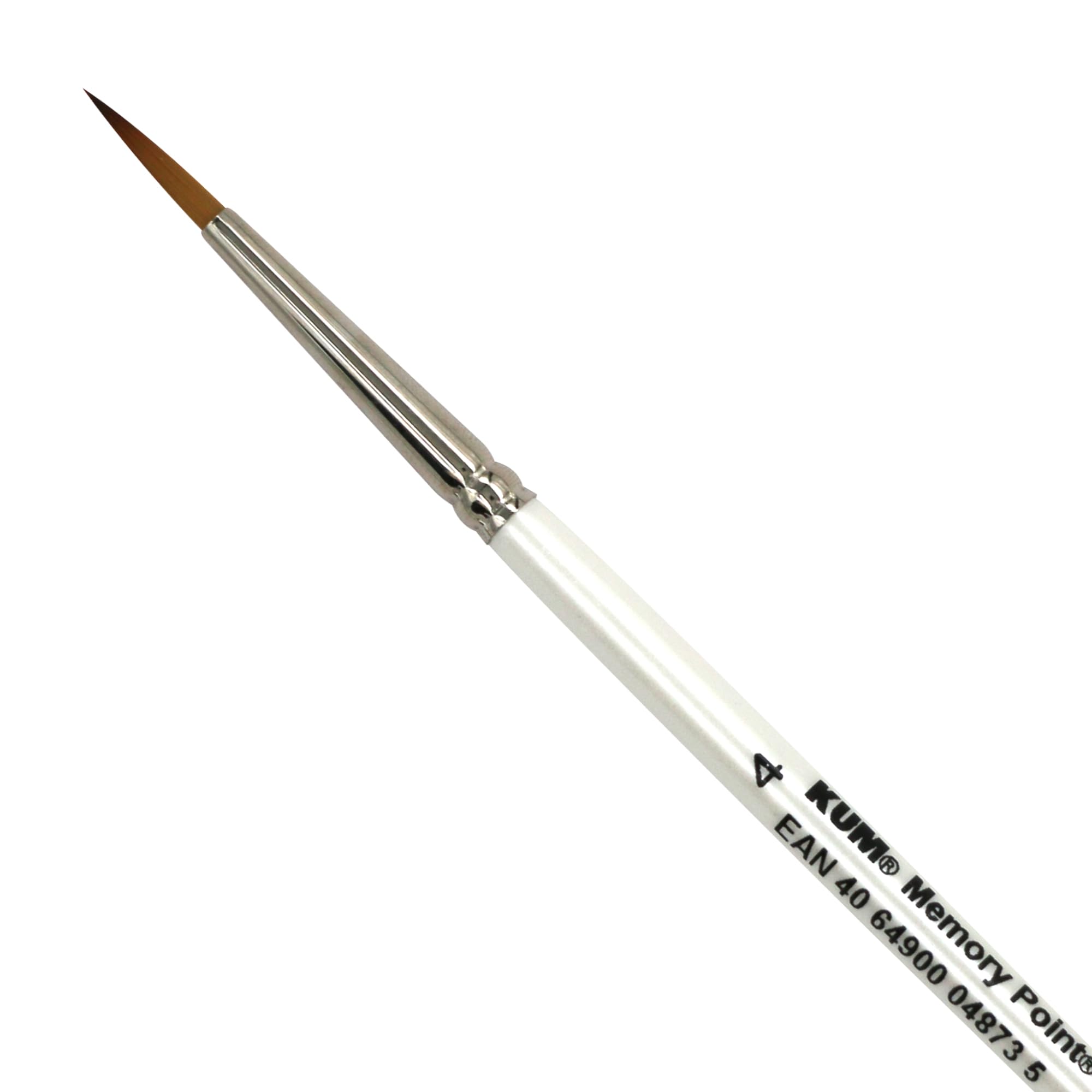 KUM 511.38.11 Memory Point Brushes RS, MemTip Pin RS 4 Inch, Round Tip, Pack of 1, White/Opulent Garden, #4