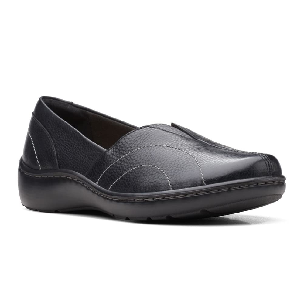 Clarks Womens Collection Loafer, Black Leat, 10