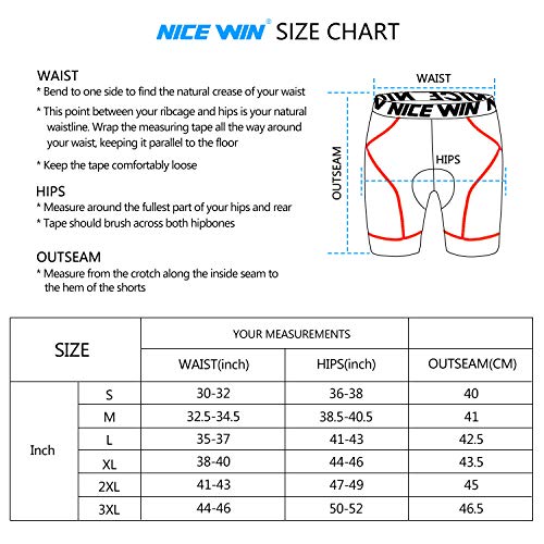 NICEWIN Ropa Interior de Ciclismo para Hombre Pantalones Cortos de compresión Acolchados en 3D MTB Bicicleta Bicicleta Motocicleta