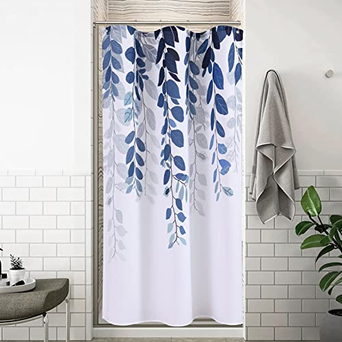 Boodii Blue Stall Size Shower Curtain 36X72 Inch Spring Eucalyptus Shower Stall Curtain For Bathroom Slub Texture Bath Curtain Floral Leaves Botanical Shower Curtain Set Natural Modern Bathroom Decor #TOP5