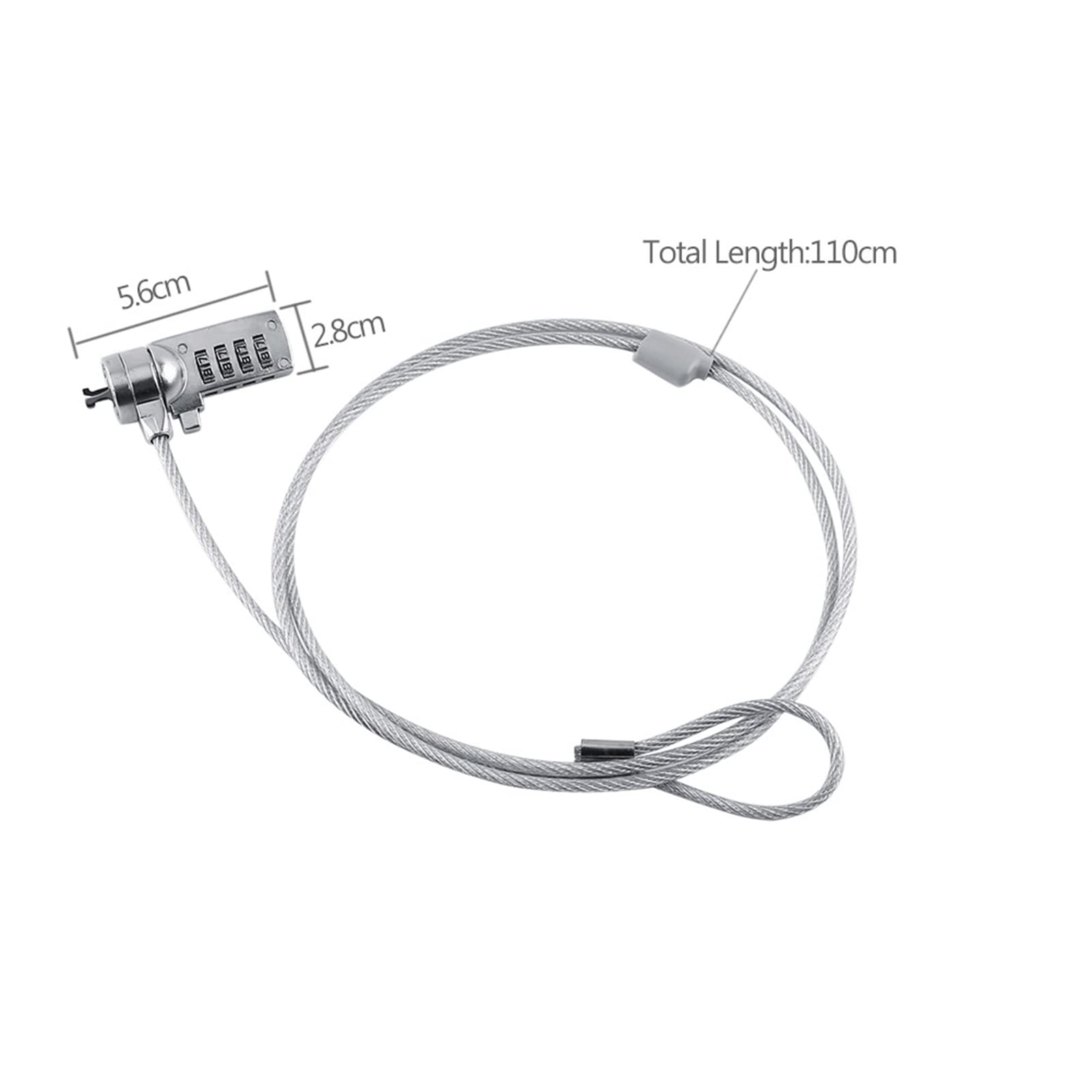 SUNGOOYUE Laptop Combination Security Lock, 4 Digit Password Theft Deterrent Plated Steel Cable Works with Notebooks, Desktops, Docking Stations