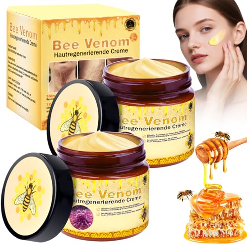Vibbang 2 Stück Bienengift Hautregenerationscreme, Bienengift Creme Komplettcreme, Bee Cream Bienengiftsalbe, Bienengift Hautregenerations Creme, Bee Cream Bienengiftsalbe für alle Hauttypen