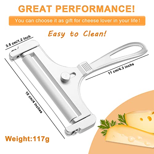 Cheese Slicer With Wire Adjustable Cheese Slicer For Block Cheese Heavy Duty Stainless Steel Cheese Slicers With Wire For Soft And Semi Hard Cheeses #TOP1