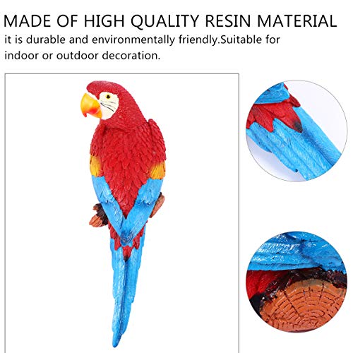Parrot Decor Hanging Parrot Statue For Garden Resin Parrot Sculpture Realistic Parrot Outdoor Statue Outdoor Parrot Statue And Figurine Ornament Wall Decoration #TOP5