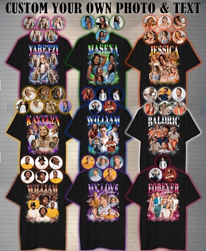 Custom Photo Bootleg Rap Shirt with Girlfriend's Face for Boyfriend - Vintage Graphic Shirt for Men3