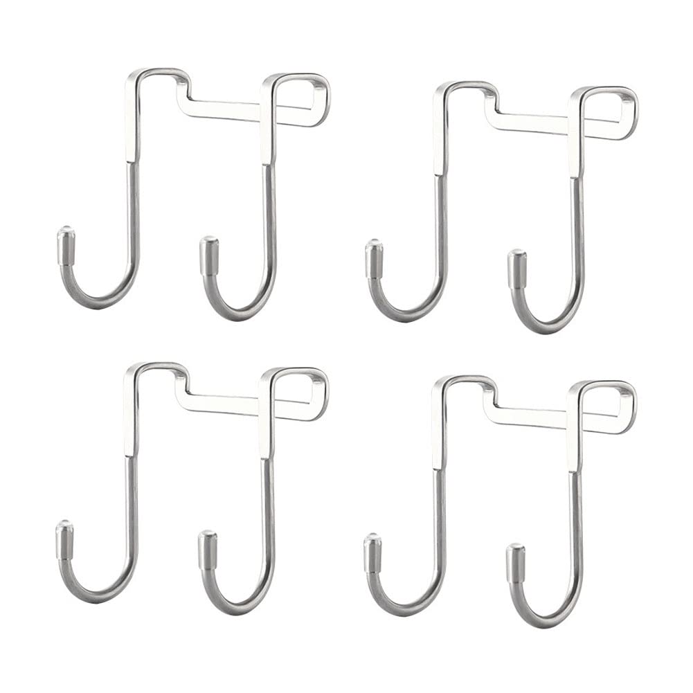 AIEX 2 Pezzi 18cm Ganci Per Porta Doccia, Acciaio Inossidabile Senza Foratura Gancio Porta Asciugamani Sopra Porta Doccia Senza Telaio Per