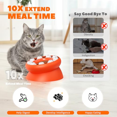 Cat-Slow-Feeder-Interactive-Slow-Feeder-Cat-Bowl-Raised-Elevated-Cat-Puzzle-Feeder-Food-Puzzle-Feeder-for-Indoor-Cats-Slow-Eating-Dry-Food-Orange