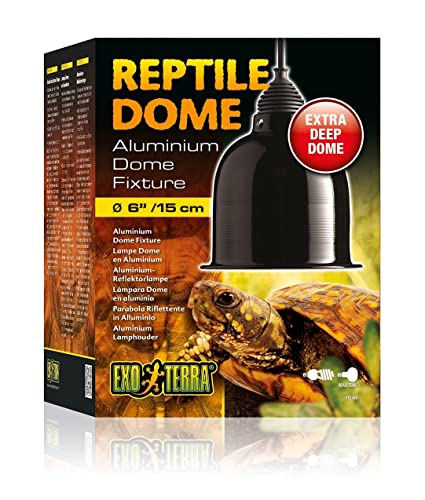 Exo Terra Reptile Dome, Aluminium Reflektorlampe, hitzebeständige Porzellanfassung, geeignet für Lampen bis 75W, Fassung E27, Schwarz, 1 Stück (1er Pack)