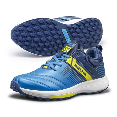 Image of SOLM8 S2 Cricket Shoes Men Boys Junior Players - Advanced Grip Rubber Spikes for Turf /Grass, Ultralight Cushioning in Bright Colors (2025 Edition)